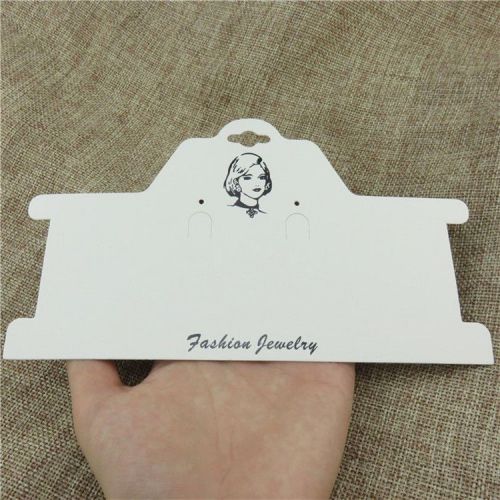 50X 180mm White Paper Necklace Earring Hairpin Fashion Choker Hang Display Cards
