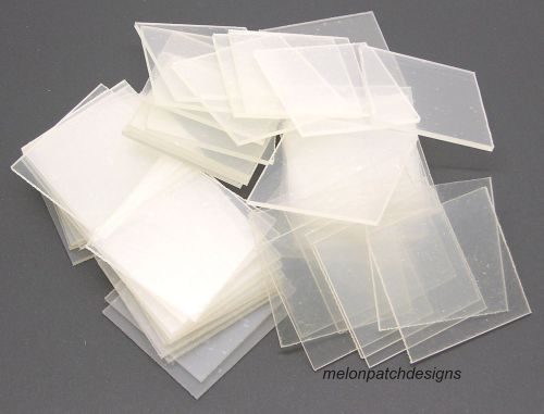 50 Pc Lot Small 1/16&#034; Thin Clear Acrylic Plexiglass Squares