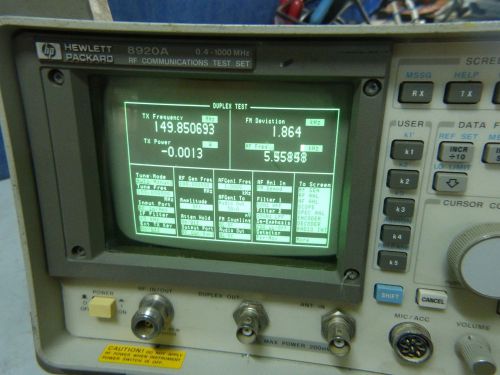 HP 8920A 0.4-1000 MHz RF COMMUNICATIONS TEST SET