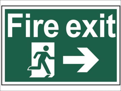 Scan - Fire Exit Running Man Arrow Right - PVC 300 x 200mm