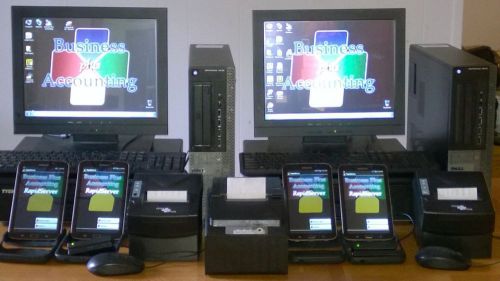 Dell 2 Station Touch Screen POS /Accounting System with 4 Samsung Galaxy Tablets