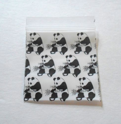 100 black white panda bear 1.5x1.5 baggies (1515) tiny poly ziplock dime bags for sale