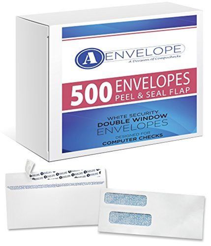 500 Quickbooks Double Window Self Seal Security Check Envelopes - Designed fo...