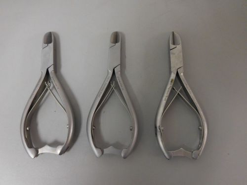 SET of 3 Nail Nipper Double Spring Straight  Jaws Length Length 5.5&#034; ( 14 cm)
