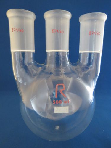 Reliance round bottom flask 500ml 3 neck  24/40 for sale