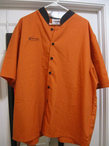Happy chief, orange button- up, smock- 2xl for sale