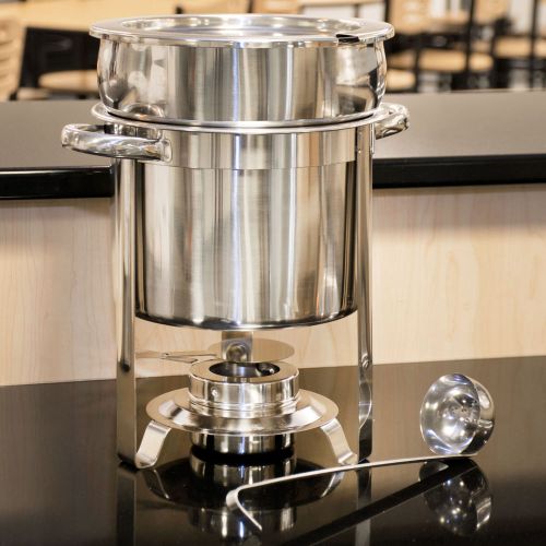 Choice Deluxe 7 qt. Soup Chafer / Marmite Stainless Steel Chafing Dish