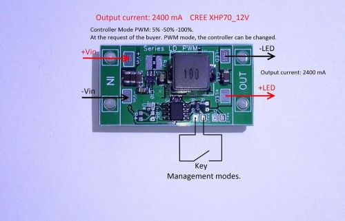 LED driver LD_PWM-2.4A, Control PWM, Current: 2.4A, DC 5V-27V Multi-Mode XHP70