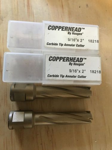 2 NEW Hougen 18218 9/16&#034; x 2&#034; Copperhead Carbide Tip Annular Cutters