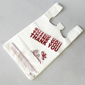 Focus 100ct. large 1/6 white thank you shopping/merchandise bags for sale