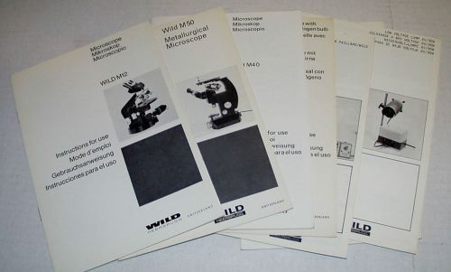 Wild Heerbrugg 7 each New Compound Microscope Instruction Manuals