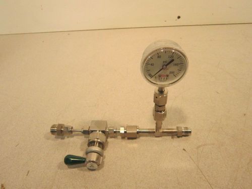 Nupro stainless steel valve with span pressure gauge ss-dls4 for sale