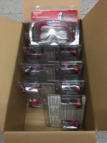 Box of 9 Milwaukee Safety Impact Heavy Duty Goggles 49-17-3000 OSHA Uv