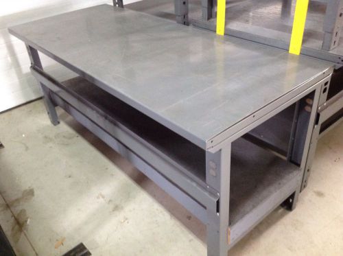 Uline 72&#034;x 30&#034; steel packaging table (workbench)