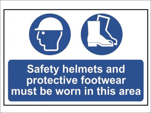 Scan - Safety Helmets + Footwear To Be Worn PVC 400 x 600mm