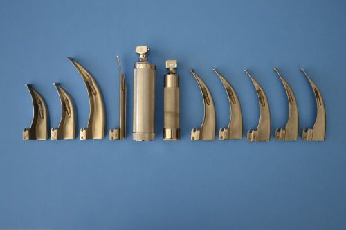 Ainca Standard Laryngoscope Intubation Set Mac Miller Blades and handle Lot