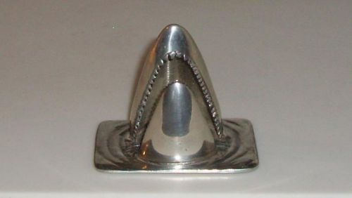 Fine pewter shark head teeth business card note holder paperweight water NIB