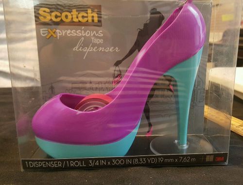 Scotch Tape Dispenser  EXPRESSIONS High Heel Shoe Stiletto  PURPLE/TEAL  NEW
