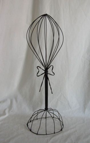 Antique Vintage Style Charcoal Metal Wire Hat Display Stand