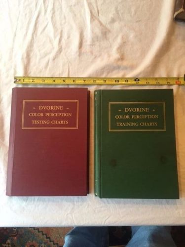 RARE 2 vol 1944 Dvorine Color Perception Training Chart BOOK ANTIQUE OPTOMETRIST