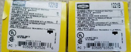 2 Hubbell HBL 1221 - Industrial Series Single Pole A.C. Toggle Switch Lot