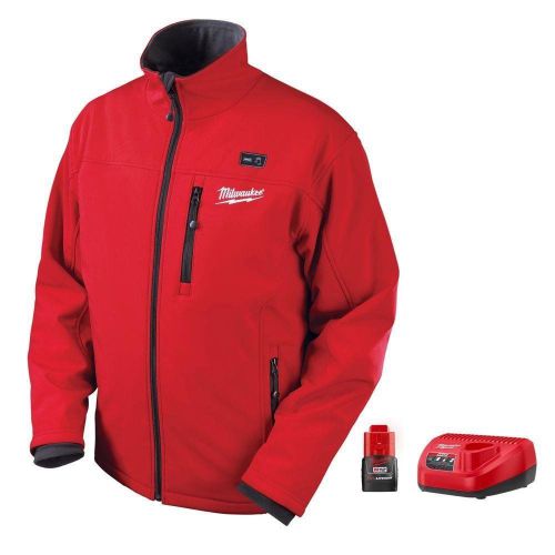 Milwaukee m12 red heated jacket kit &amp; pocket + battery + charger 2x / 2xl fedex for sale