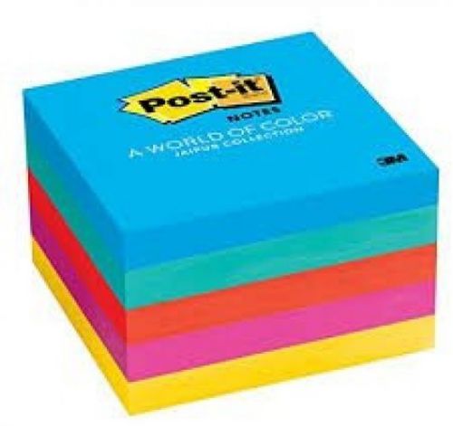 Post-it Notes, 3 X 3-Inches, Assorted Neon Colors, 5-Pads/Pack, Case Of 24 Packs