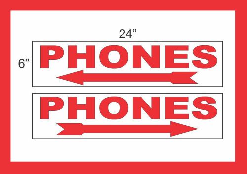 PHONES with Arrow 6&#034;x24&#034; RIDER SIGNS Buy 1 Get 1 FREE 2 Sided Plastic