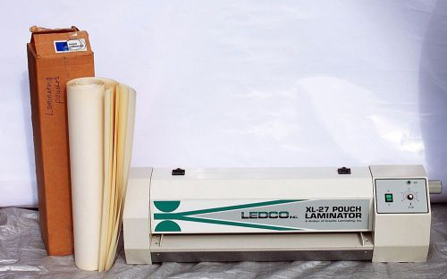 Ledco xl-27 pouch &amp; mounting laminator 27&#034; w/ box of laminating pouches for sale