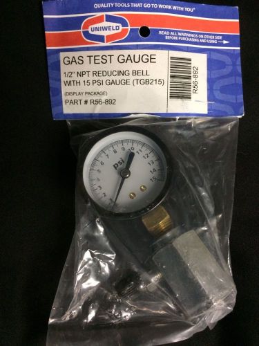 SET OF 4-GAS TEST GAUGE  2&#034; 15PSI GAUGE WITH 1/2&#034; CONNECTOR.  BRAND NEW!!