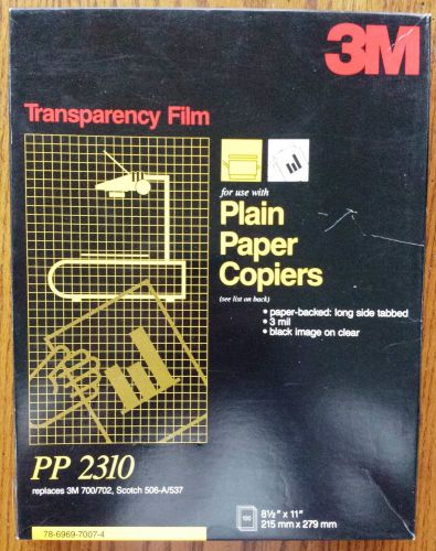98 Sheets - 3M PP2310 Transparency Film – 8-1/2” x 11” 3 mil - Black Image on Cl