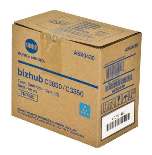 A5X0430 Konica Minolta TNP48C Cyan Toner for Bizhub C3350 C3850 FREE OVERNIGHT