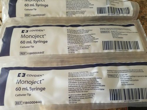 Monoject 60 mL Syringe Catheter Tip (Lot Of 3) Brand New/Unopened - Exp 9/19