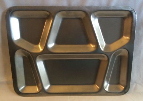 Vintage School Military Divided Cafeteria Meal Tray Plate Stainless Steel