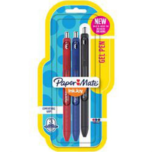 Blk/blu/rd-inkjoy gel pens .7mm for sale