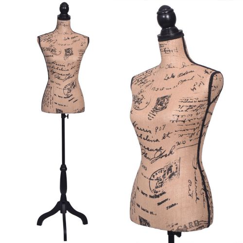 Female Mannequin Torso Designer Pattern Dress Form Display W/ Black Tripod Stand