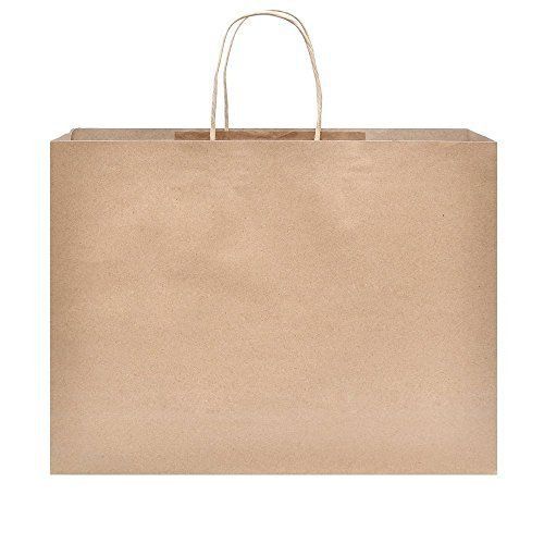 16x6x12&#034; Kraft Brown Paper Handle Shopping Gift Merchandise Carry Retail Bags 25