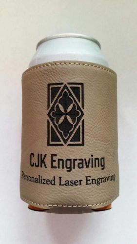 Laser Engraved Leather Koozie Beverage Holder Promote Advertise Business Logo