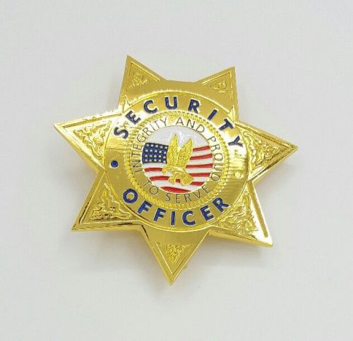 Security Officer Integrity &amp; Proud to Serve Badge Pin on Back