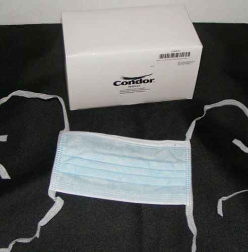 40 Boxes CONDOR 4KMY1 MEDICAL TIE-ON Surgical Masks 50 per box 2000 Total