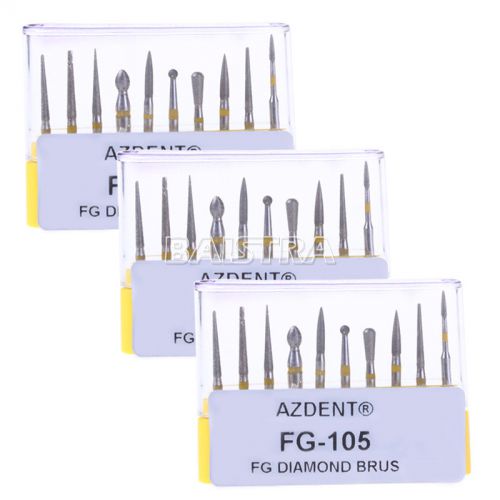 30pcs Dental Diamond Burs Ceramics/Composite Polishing Kit Drills 3 Kits FG-105