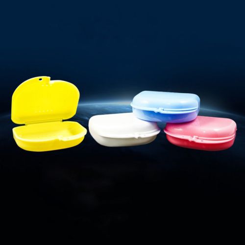 6 Pcs  Convenient Dental Mouthguard Denture Container Storage Box Random Color