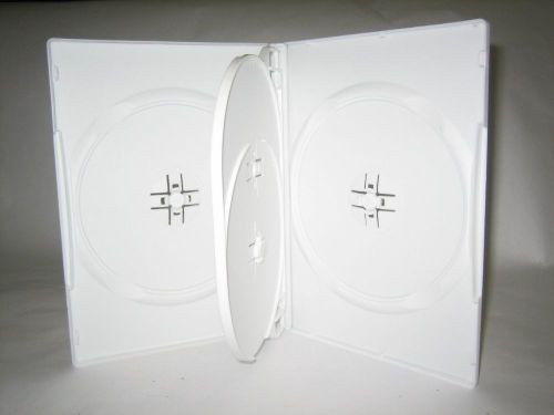 50 SLIM WHITE QUAD MULTI 4 DVD CASE MOVIE BOX  PSD76