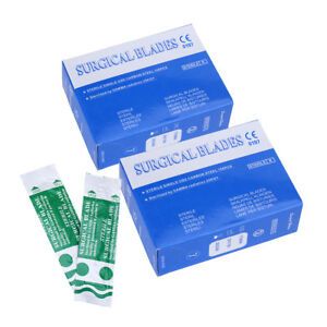 2 Packs Dental Surgical Sterile Scalpel Blades 15# Carbon Steel 100pcs/box