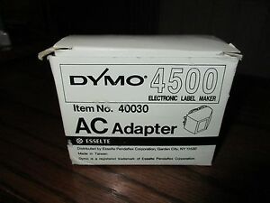 DYMO  AC  ADAPTER  FOR  DYMO 4500  ELECTRONIC  LABEL MAKER     ITEM#40030