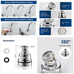 EIGSO Movable Kitchen Sink Aerator - 360° Rotatable Faucet Sprayer Head Replace