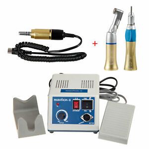 Dental Lab  35K rpm Marathon Electric Micromotor N3 w/ 2X Handpieces Gold CJA