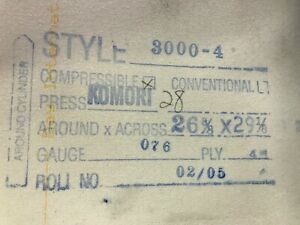 Komori Offset Blankets 26 3/8&#034; x 29 1/8&#034; Blue Compressible 4-Ply 0.076 gauge 