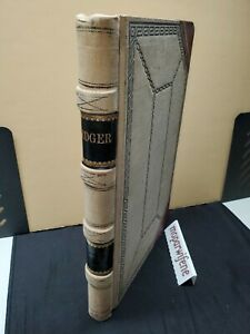 Antique ledger. Hardcover with patterned page edges.  Very Heavy.