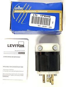 LEVITON 2321 2-POLE, 3-WIRE GROUNDING LOCKING PLUG - New In Box